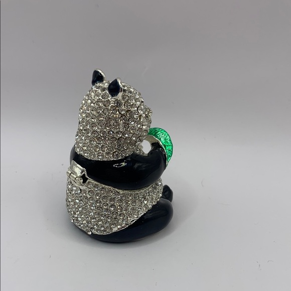 Sparkling Panda Figurine with Green Accent - Picture 6 of 10
